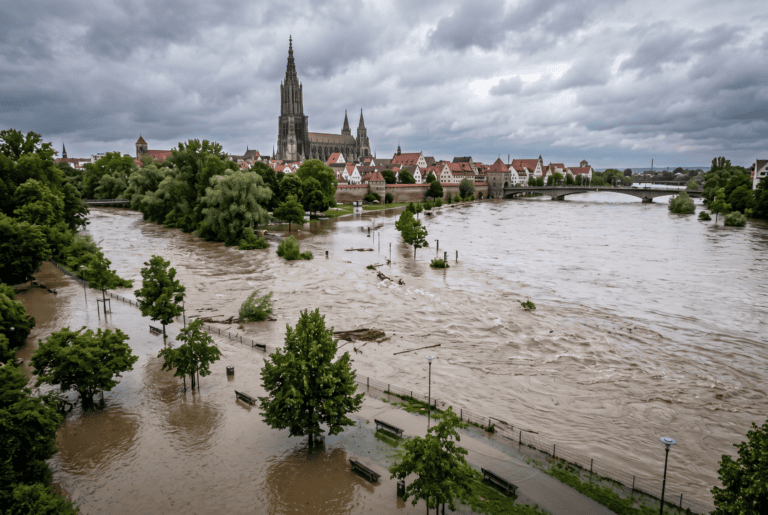 Hochwasser an Donau und Iller